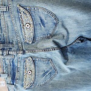 Mwah denim jeans blue 20W straight leg, Embellished Rhinestones, NWT